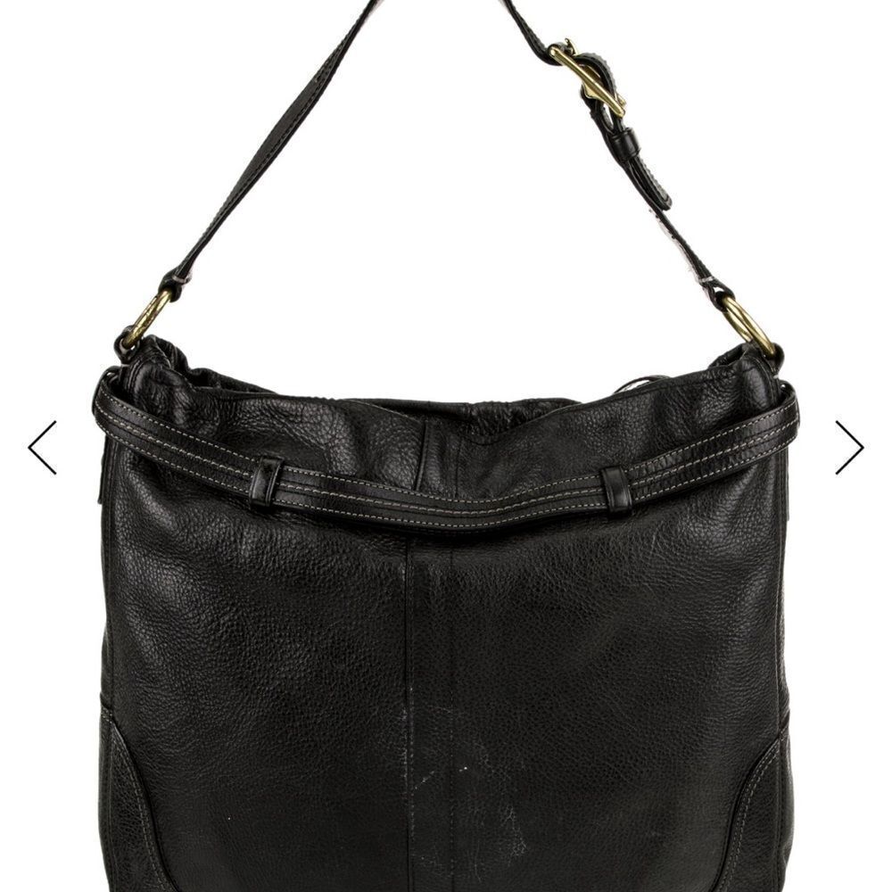 Coach Black Leather Hobo Bag with Gold Hardware - Picture 5 of 9